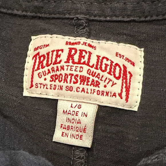 True Religion Men’s Black Polo Shirt Size Large - Picture 2 of 5